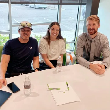 Jason with clients at closing