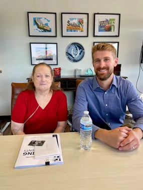 Jason with a client at closing