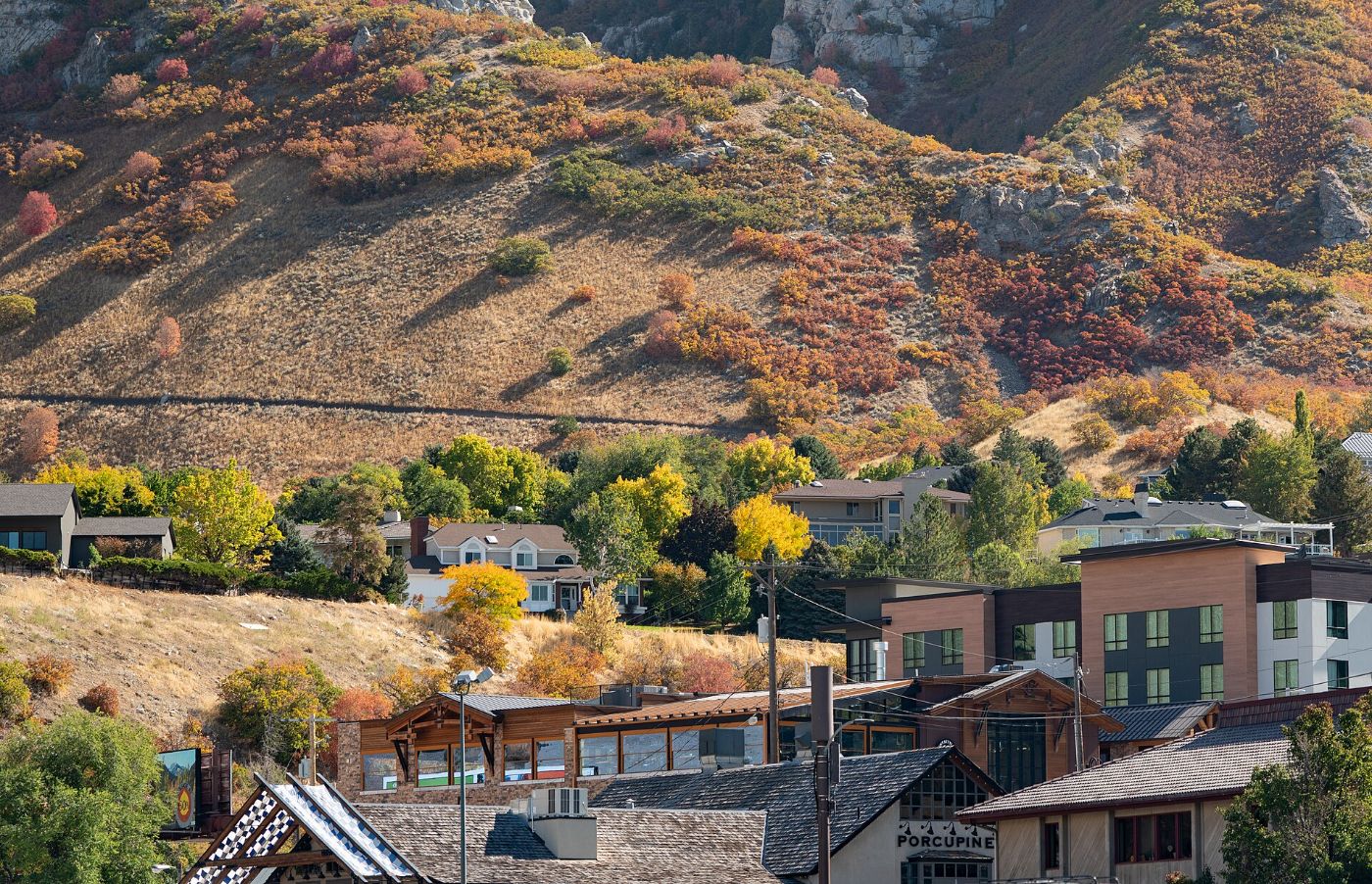 Homes on the hillside in Cottonwood Heights, Utah