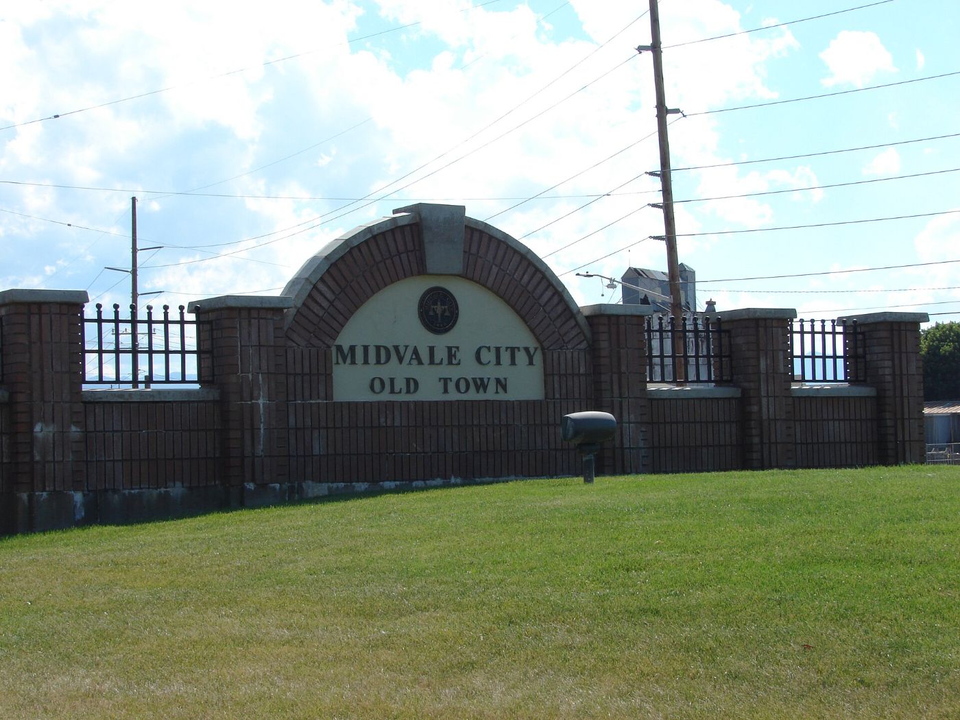 The Old Town district sign in Midvale, Utah